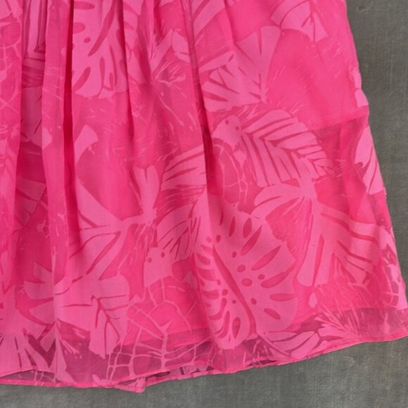 Lilly Pulitzer Pleated Layer Sheer Floral Pink Mini Skirt Size 8 - Picture 2 of 7